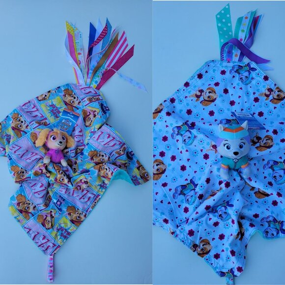 Double plush set Minky security Blanket for kids 21 x 21 - Picture 11 of 14